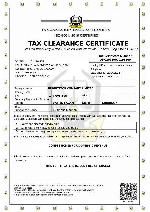 Tax clearance certificate
